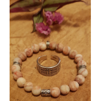 Aanbieding: Edelsteenarmband met zilveren ring